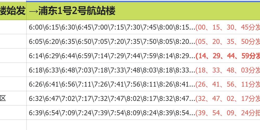 市域机场线时刻表 上海