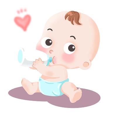 小孩子抱着奶瓶表情包