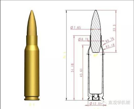 7.62mm子弹图纸