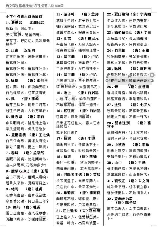 诗词大全500首