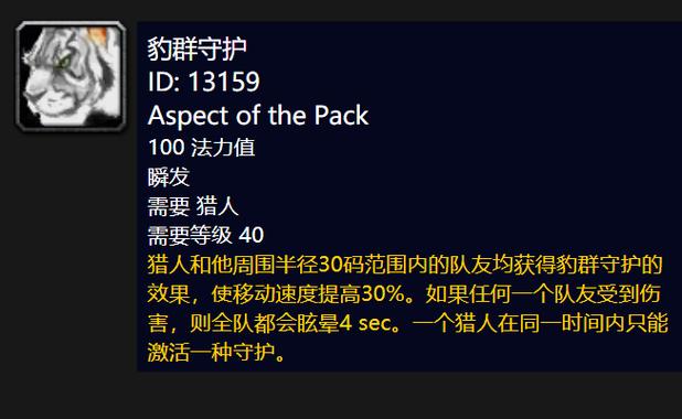 魔兽世界怀旧服猎豹守护