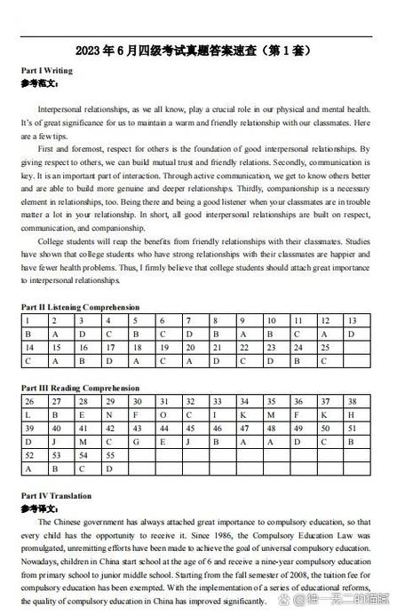 大学英语四级历年真题