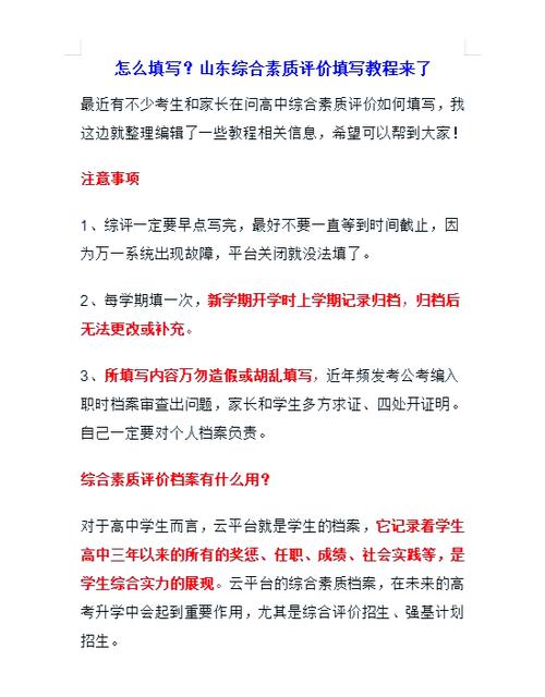 山东省高中综合素质评价