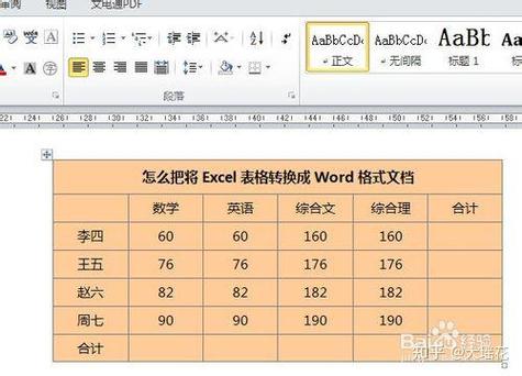 表格转换成word文档