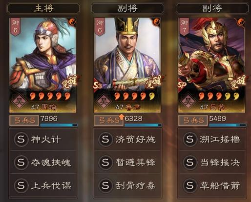 三国志战略版周瑜陆逊陆抗强度