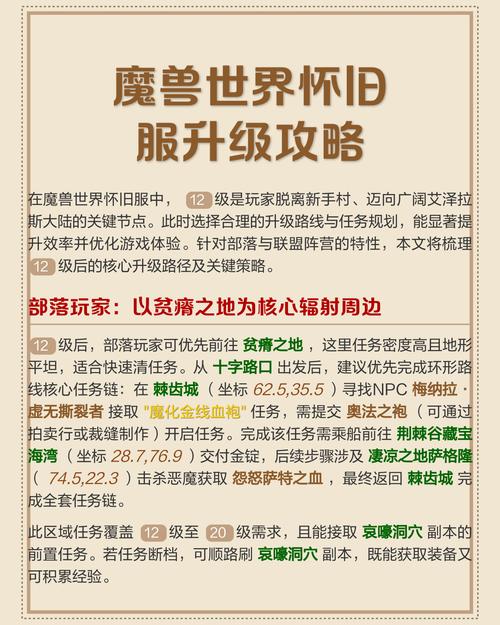 魔兽世界怀旧服60-70升级攻略