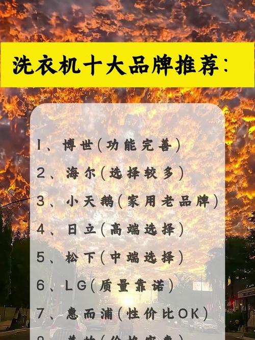 买洗衣机什么牌子最好