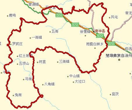 南华县乡镇地图