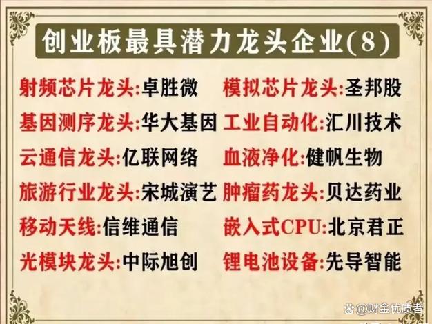 创业板十大龙头股票