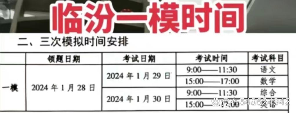 临汾市高三一模时间
