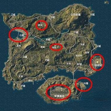 和平精英海岛地图哪有信号枪