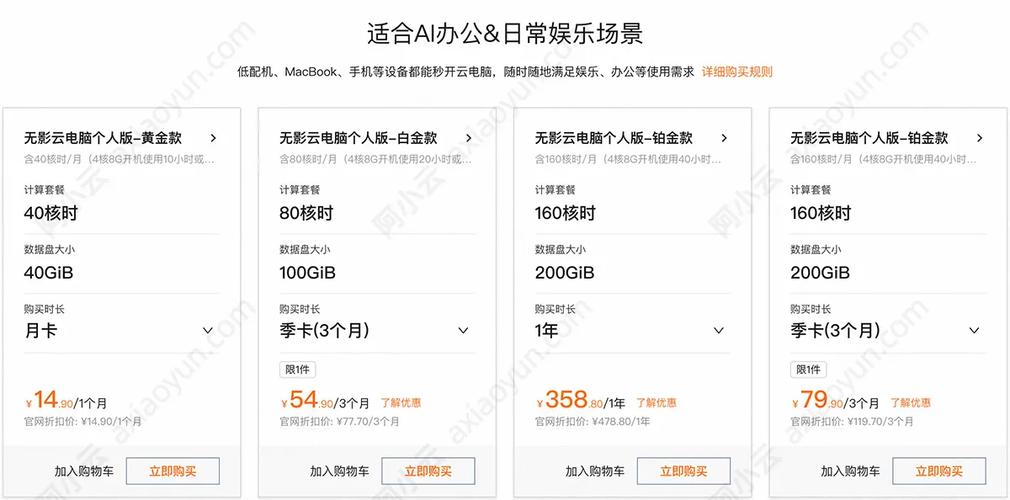 云电脑价格一览表