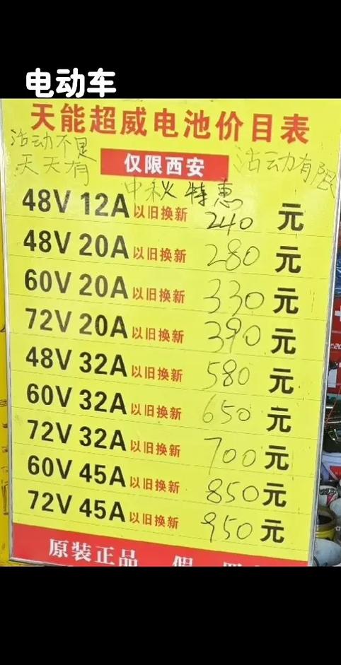 天能电池批发价格表