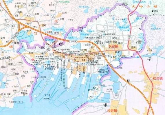 长安镇行政区划图