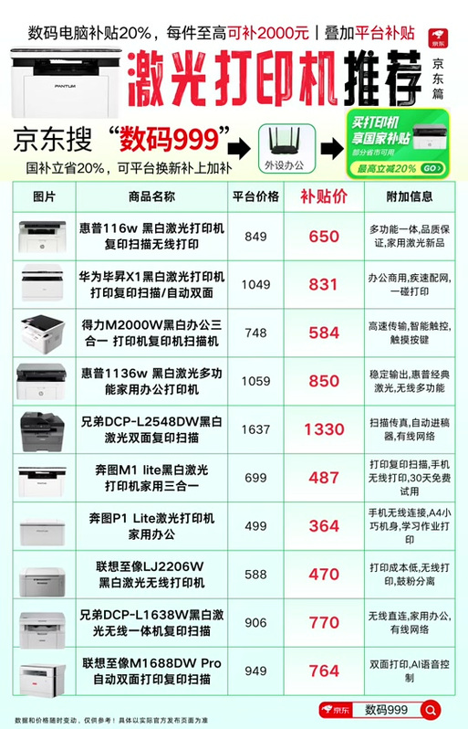 打印机品牌排行榜前十名