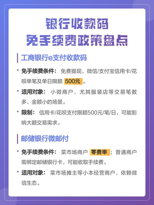 哪个银行收款码不收手续费