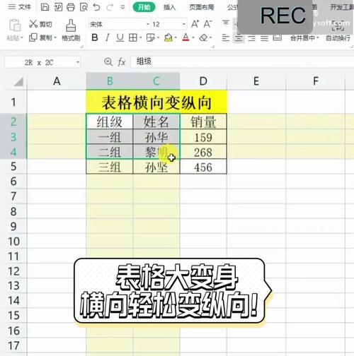 word怎么把横向表格转成纵向