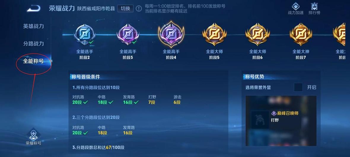 王者荣耀全能大师怎么获得