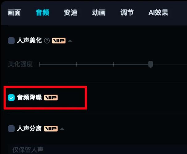 剪映里面的降噪功能在哪里