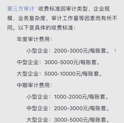 审计报告的收费标准