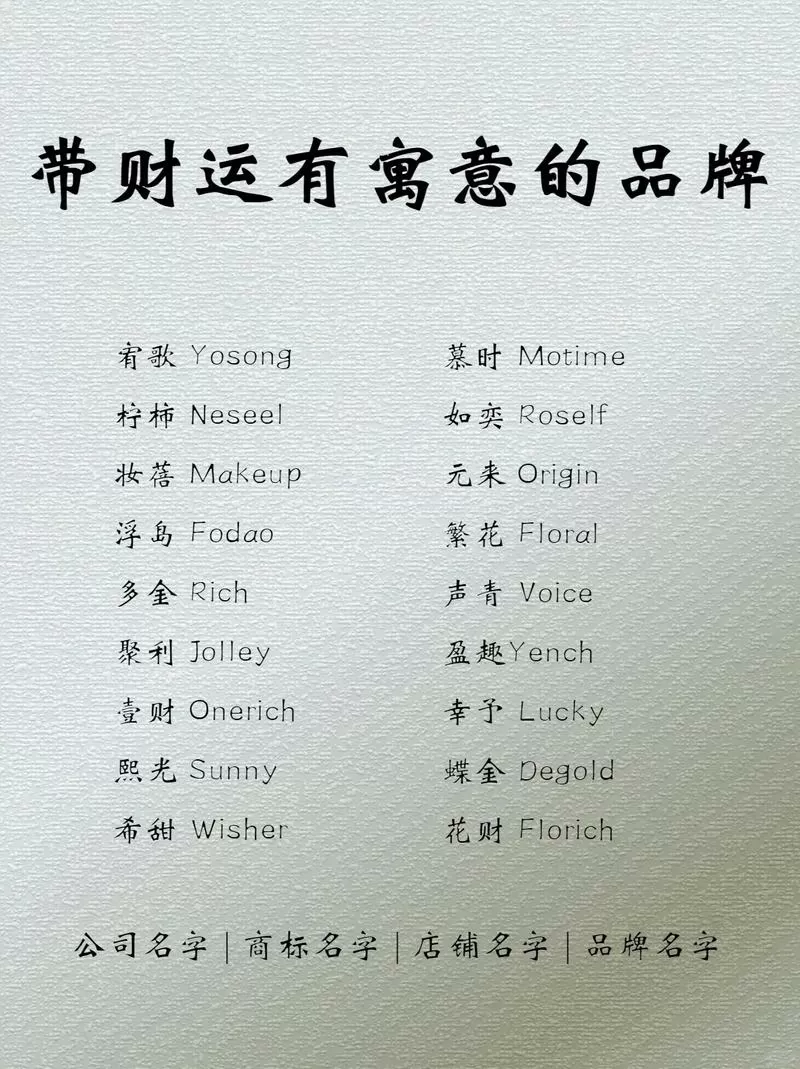 生财又聚财的名字大全